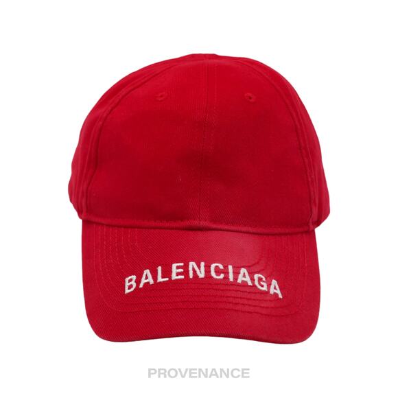 🔴 Balenciaga Embroidered Logo Cap - Red - Picture 1 of 10